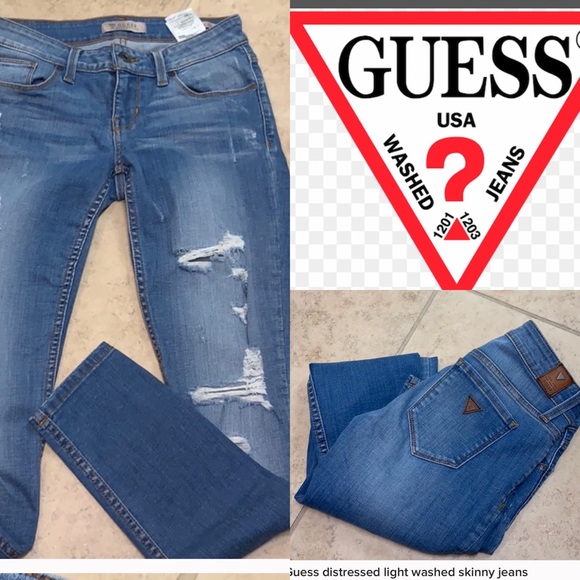 Guess Denim - Guess distressed light washed skinny